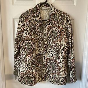 G.W. Of Graff Jacket Women’s Size M Medium Quilted Light Zip Up Floral Pockets